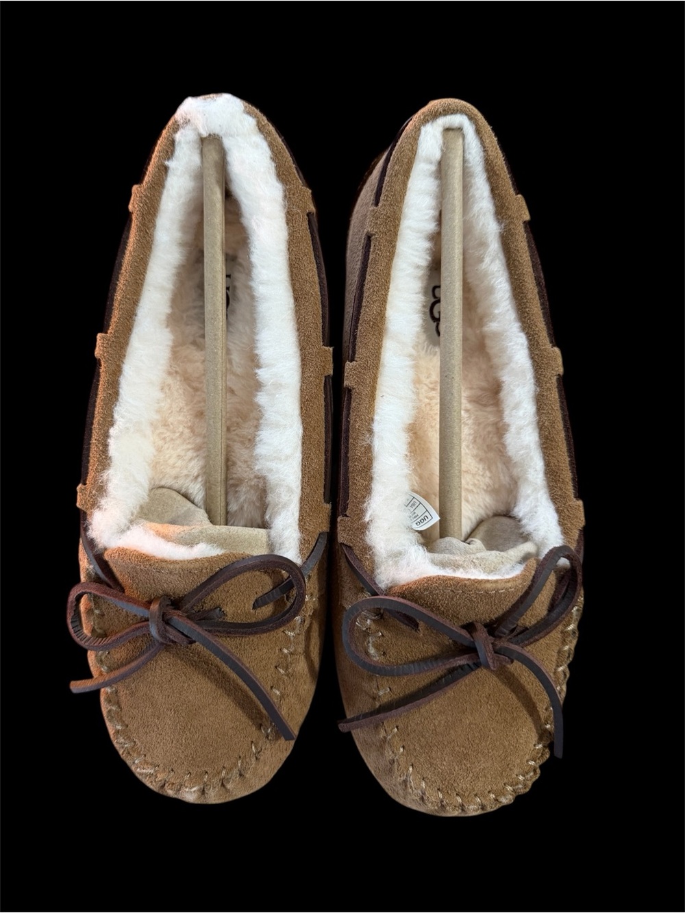 UGG Chestnut Suede Shearling-Lined Moccasins